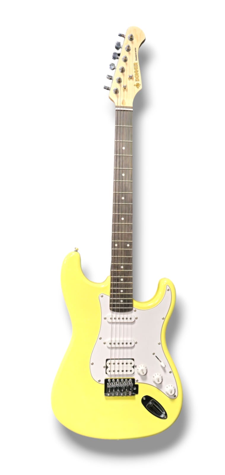 Donner strat-style electric guitar with carry bag, strap and mini amp.