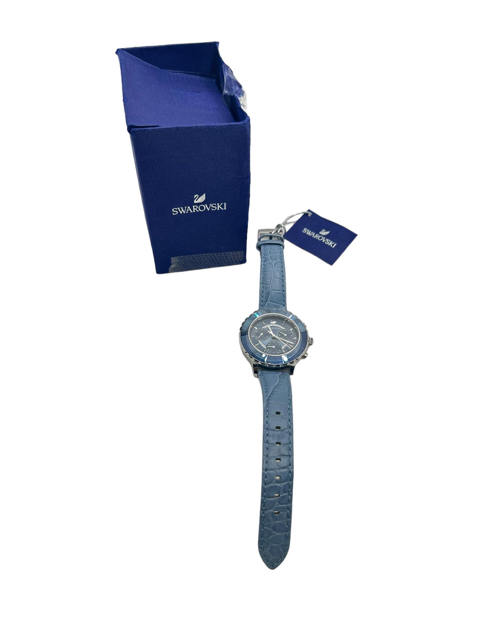 Swarovski Blue Octea Lux Chrono Watch Boxed