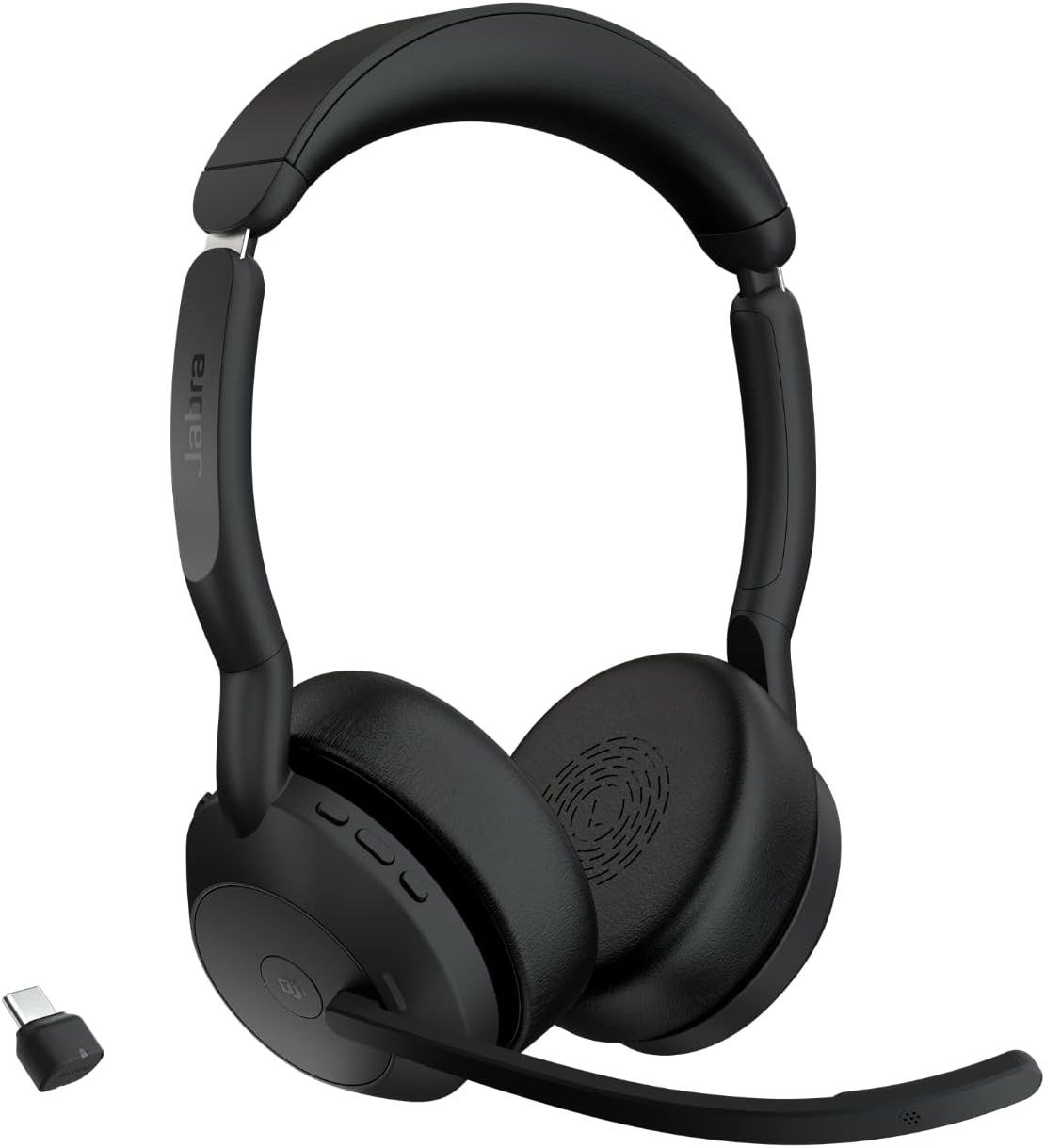 Jabra Evolve2 55 Stereo Wireless Headset with Jabra Air Comfort Technology, Noise-cancelling Mics, and Active Noise Cancellation