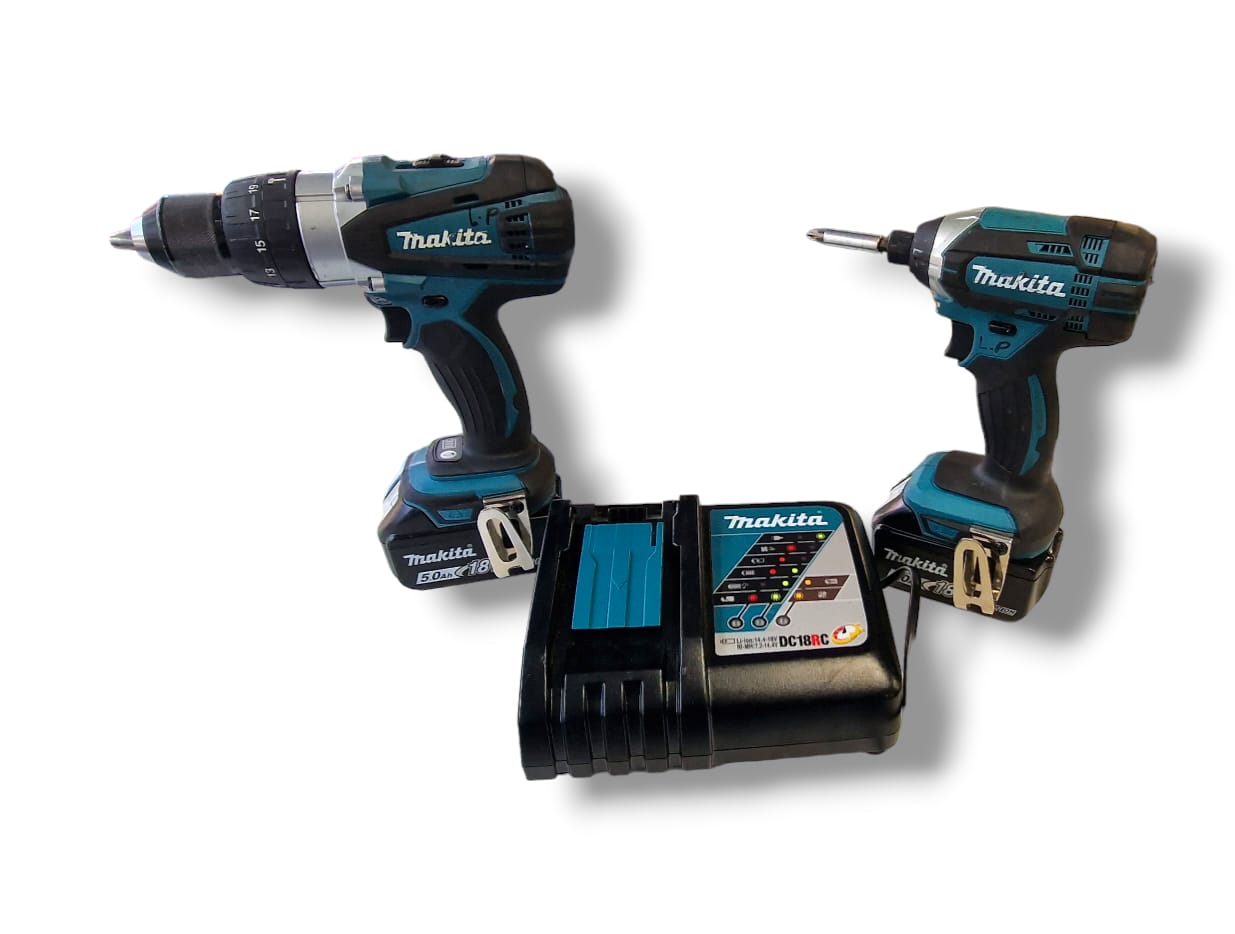 Makita DHP458 AND DTD152 DRILL AND IMPACT DRIVER SET WITH CHARGER AND 2X BATTARIES