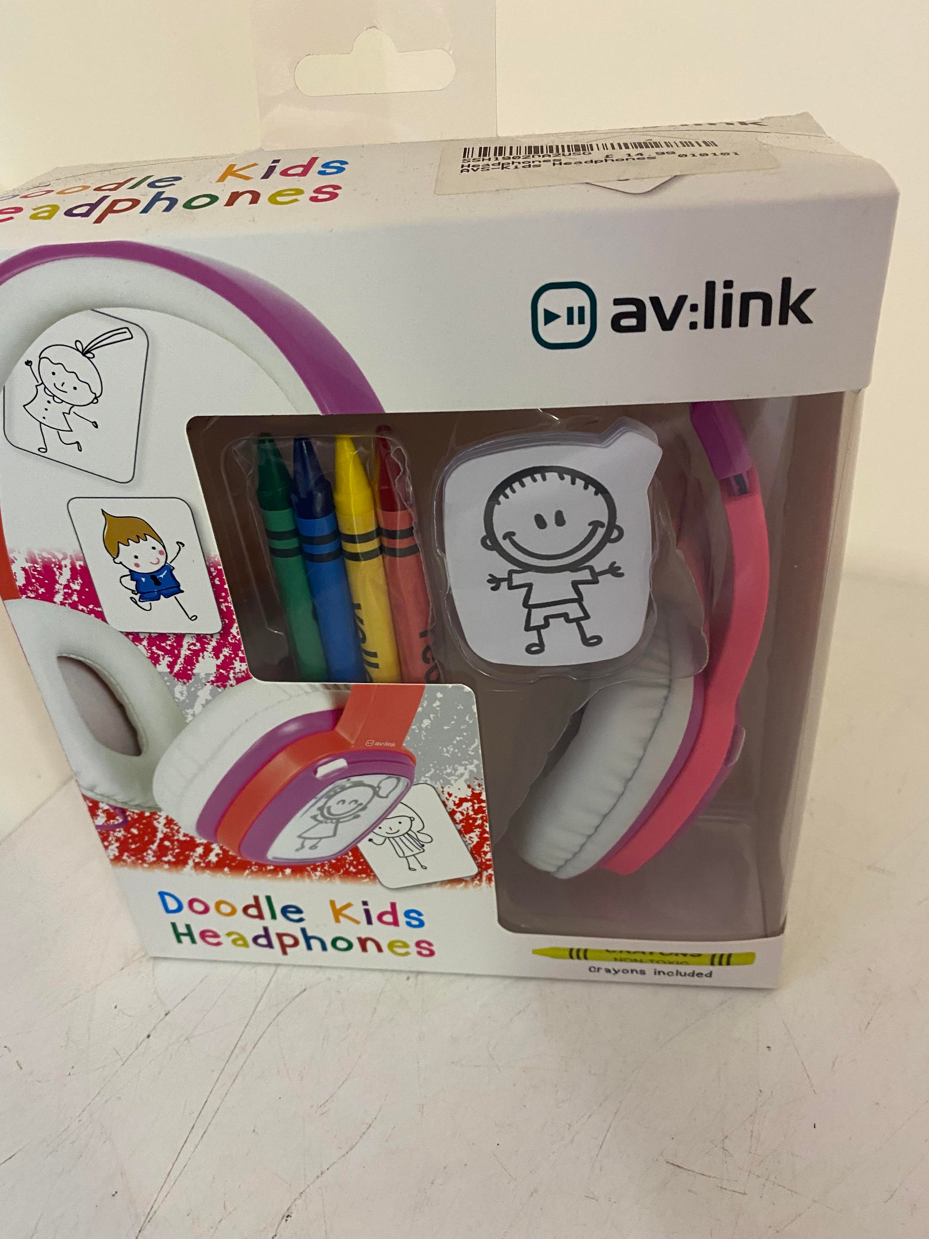 AV:Link Kids Headphones - Doodle Kids Headphones - Boxed New