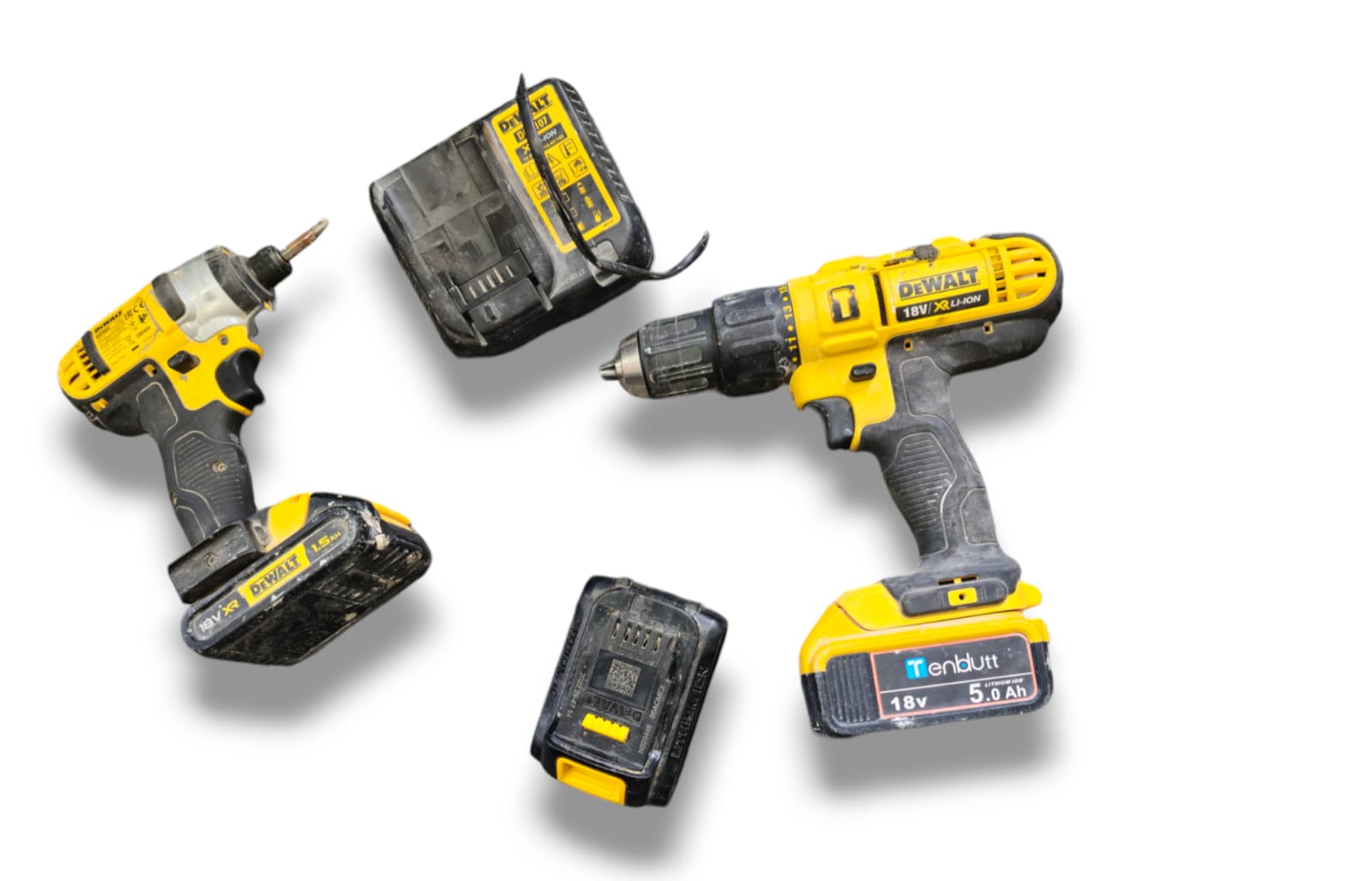DeWalt DCZ289 drill and impact in case with batteries and charger 
