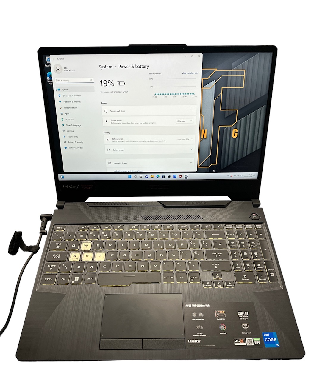 ASUS TUF Gaming F15 Laptop - 11th Gen i5 8GB Ram RTX 3050 TI 15