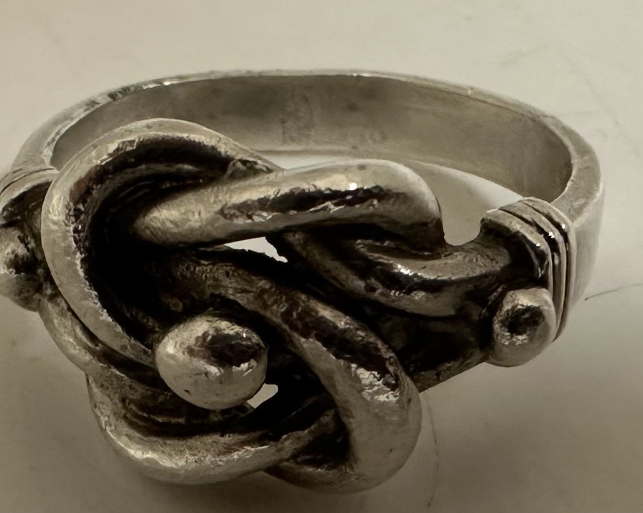 Large Gents Knot Ring Sterling Silver 