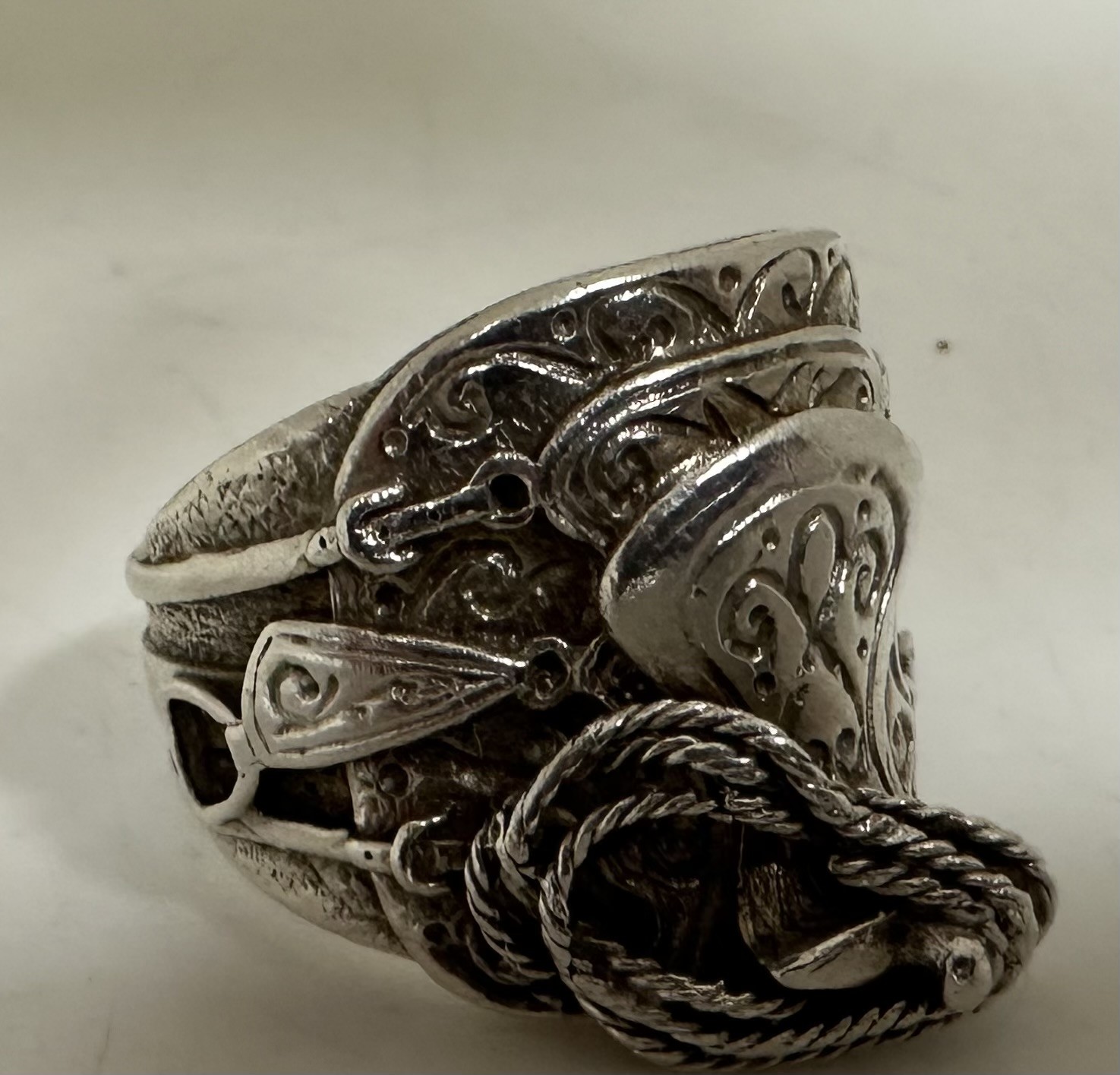 Sterling Silver Men's Saddle Ring 