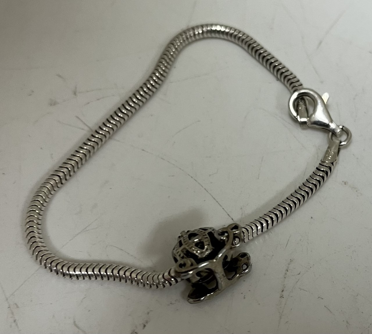 Sterling Silver Bracelet With Cinderella Charm