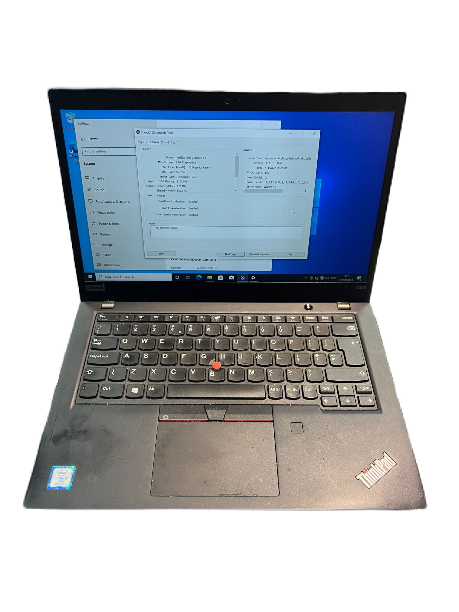 Lenovo Thinkpad x390 Laptop