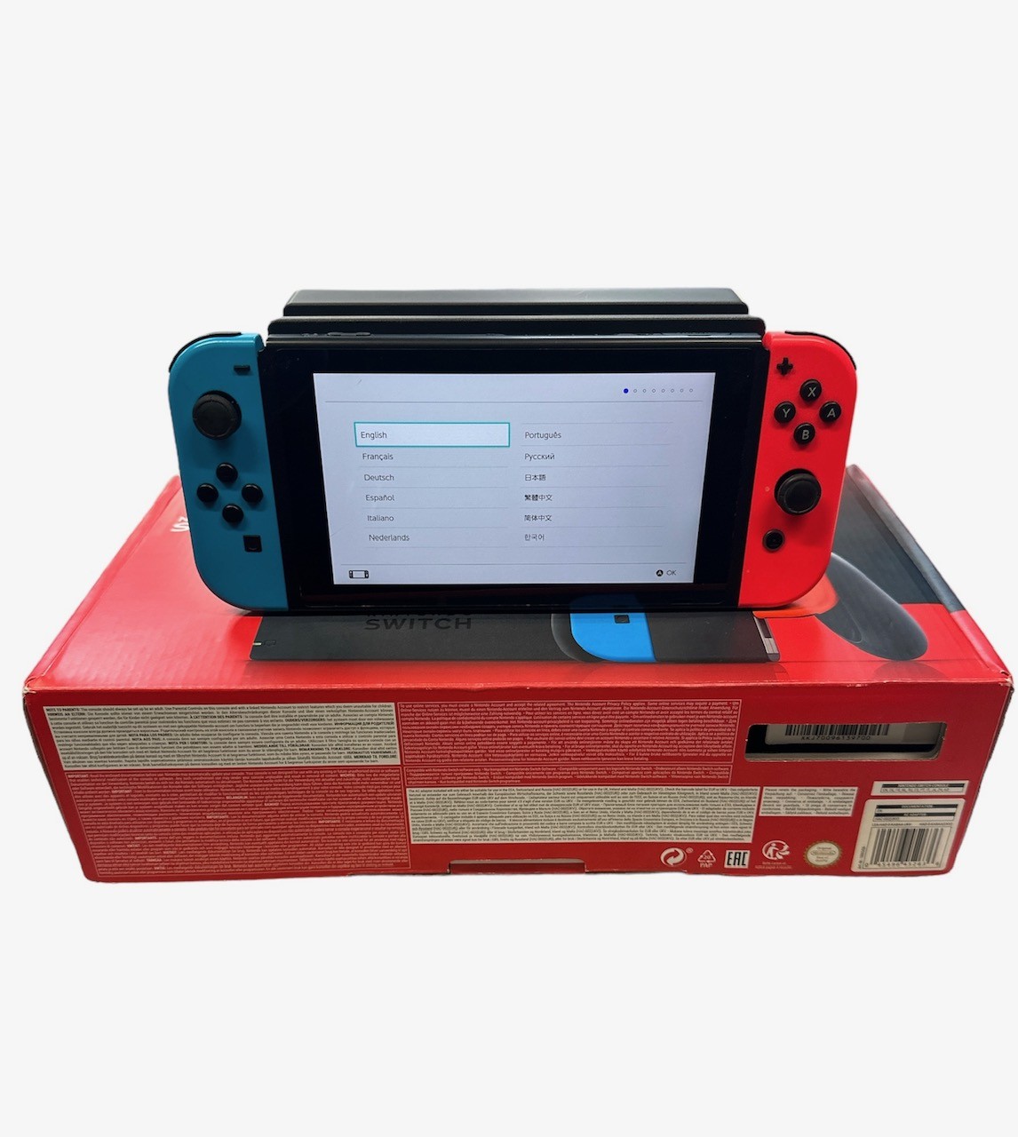 Nintendo Switch Boxed Console Neon Red Blue - No Kickstand