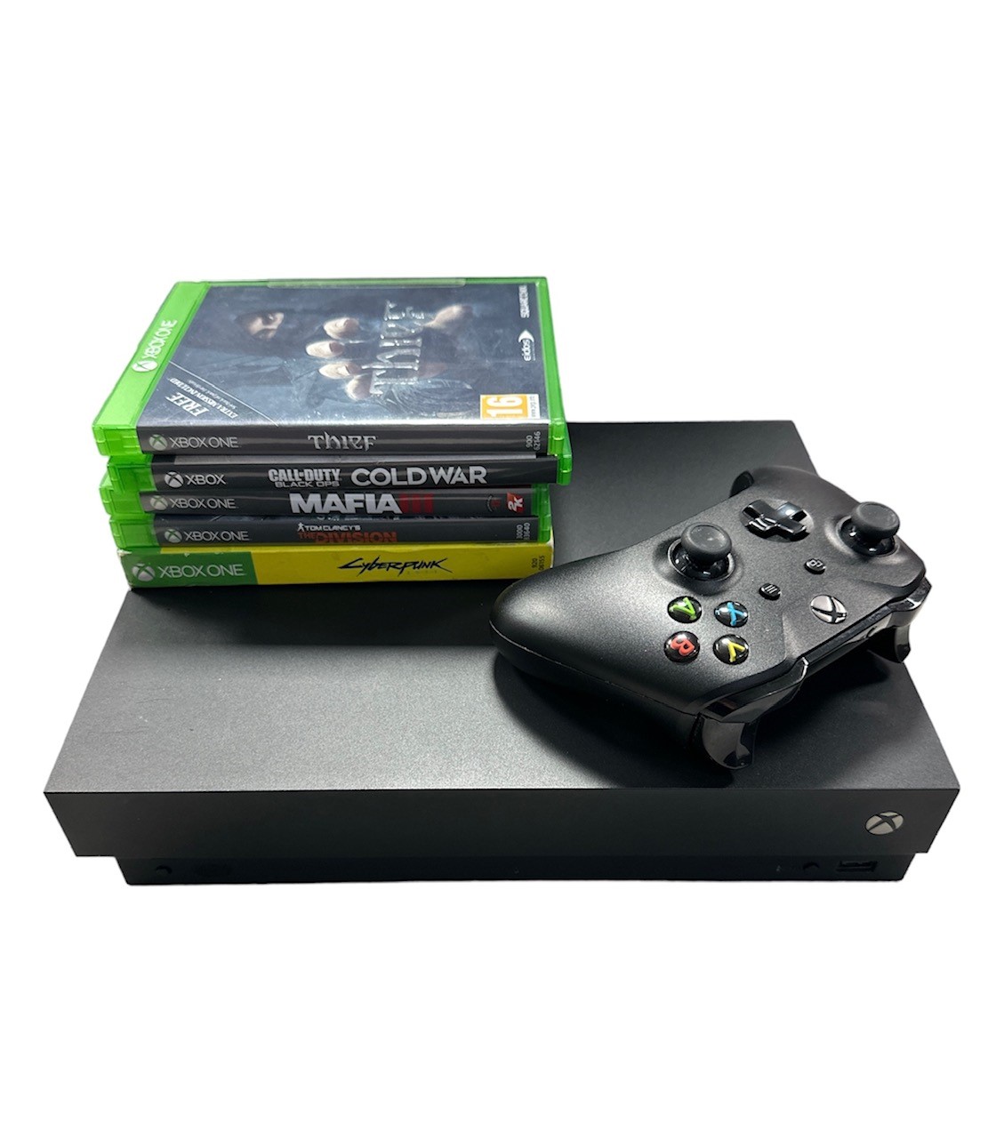 Microsoft Xbox One X 1TB Console. 1 Black Controller. Games Bundle