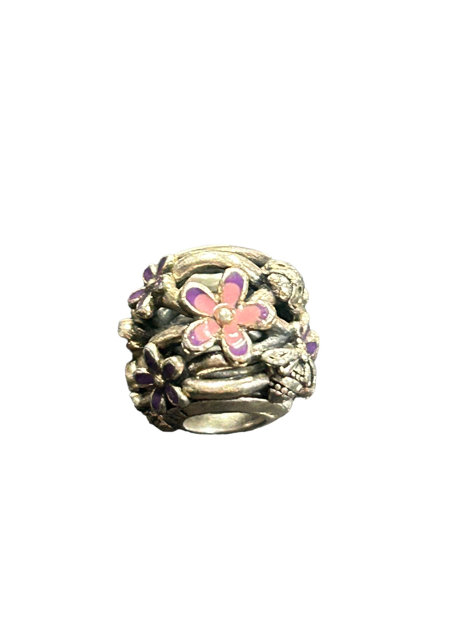 Pandora charm // Pink Flowers