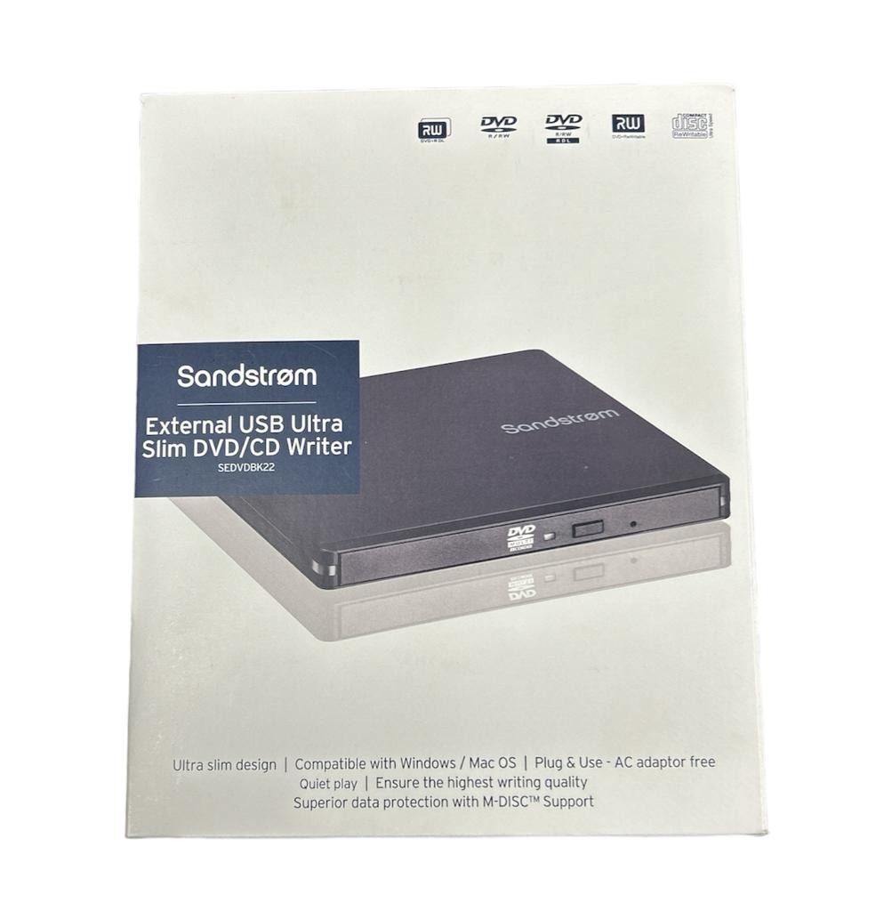 Sandstrom External USB Slim DVD/CD Writer Boxed