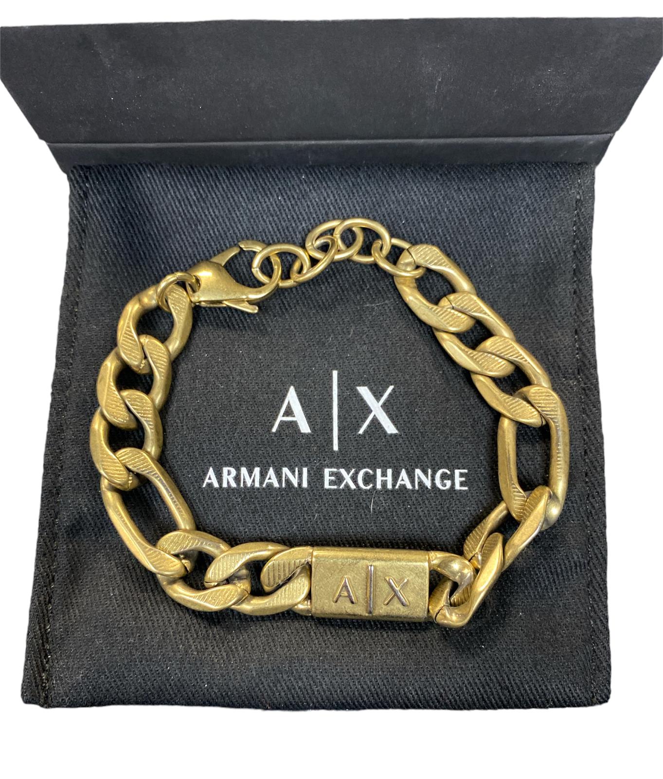 Mens Armani Exchange Brass & SS Bracelet, Boxed   