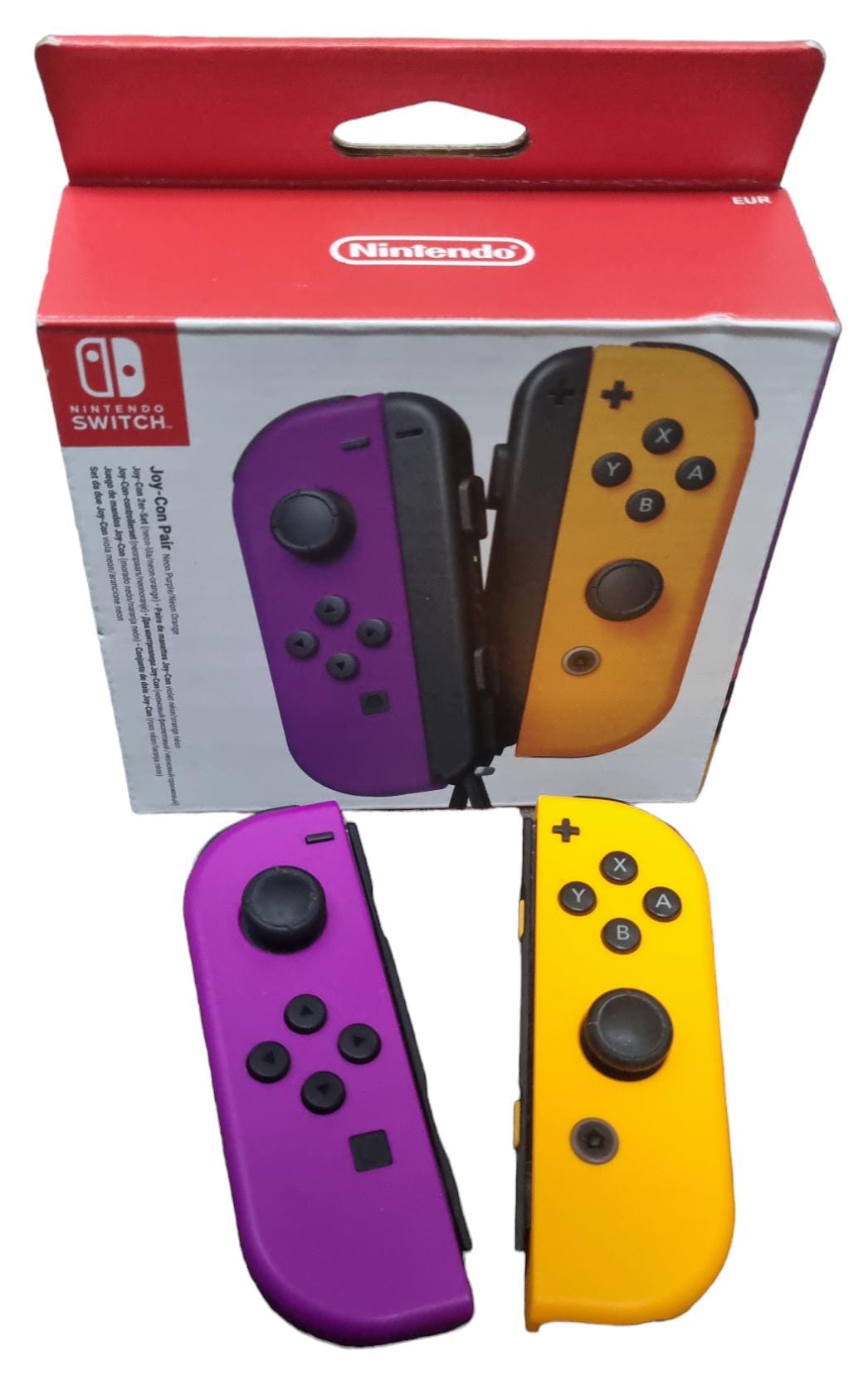 Nintendo Switch Joy-Con Pair - Orange & Purple Neon - Boxed - HAC-A-JAQAA