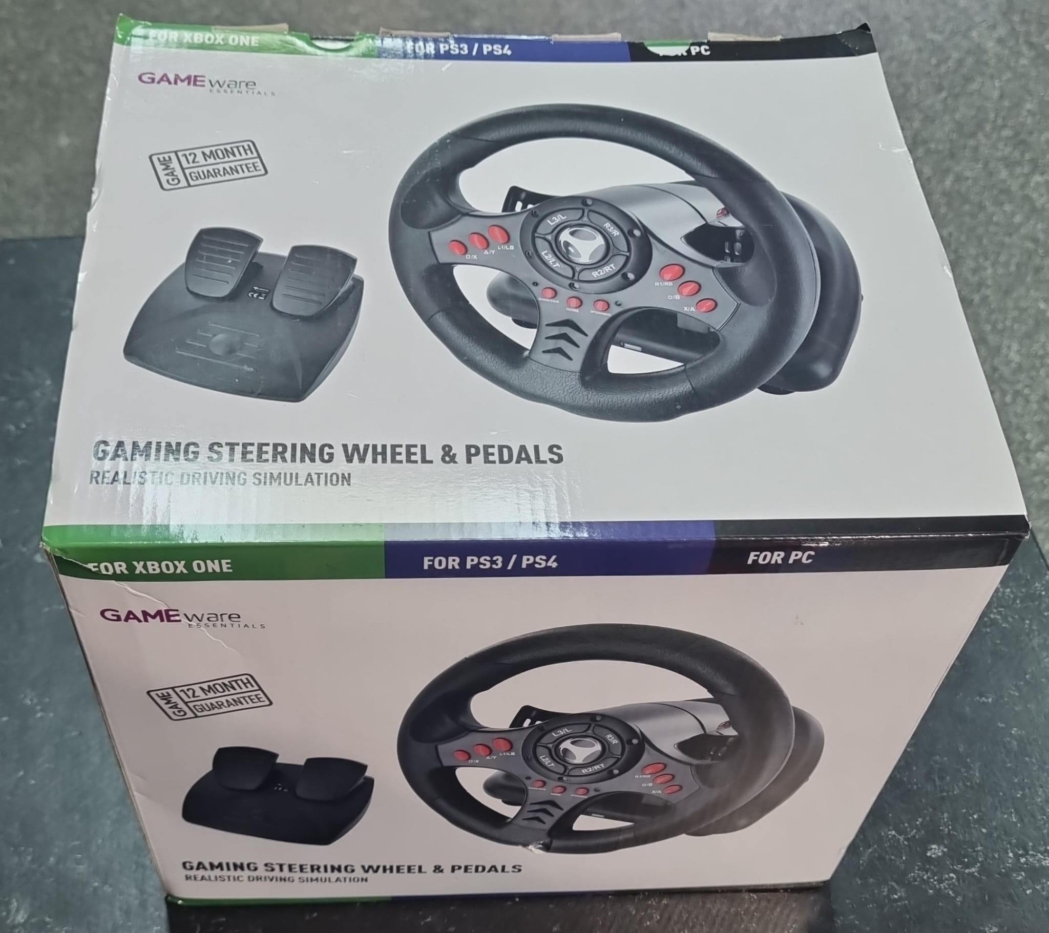 Gaming Steering Wheel & Pedals - 727446 - Boxed