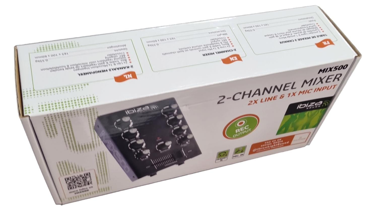 Ibiza Sound - MIX500 - 2 Channel Mixer - Boxed