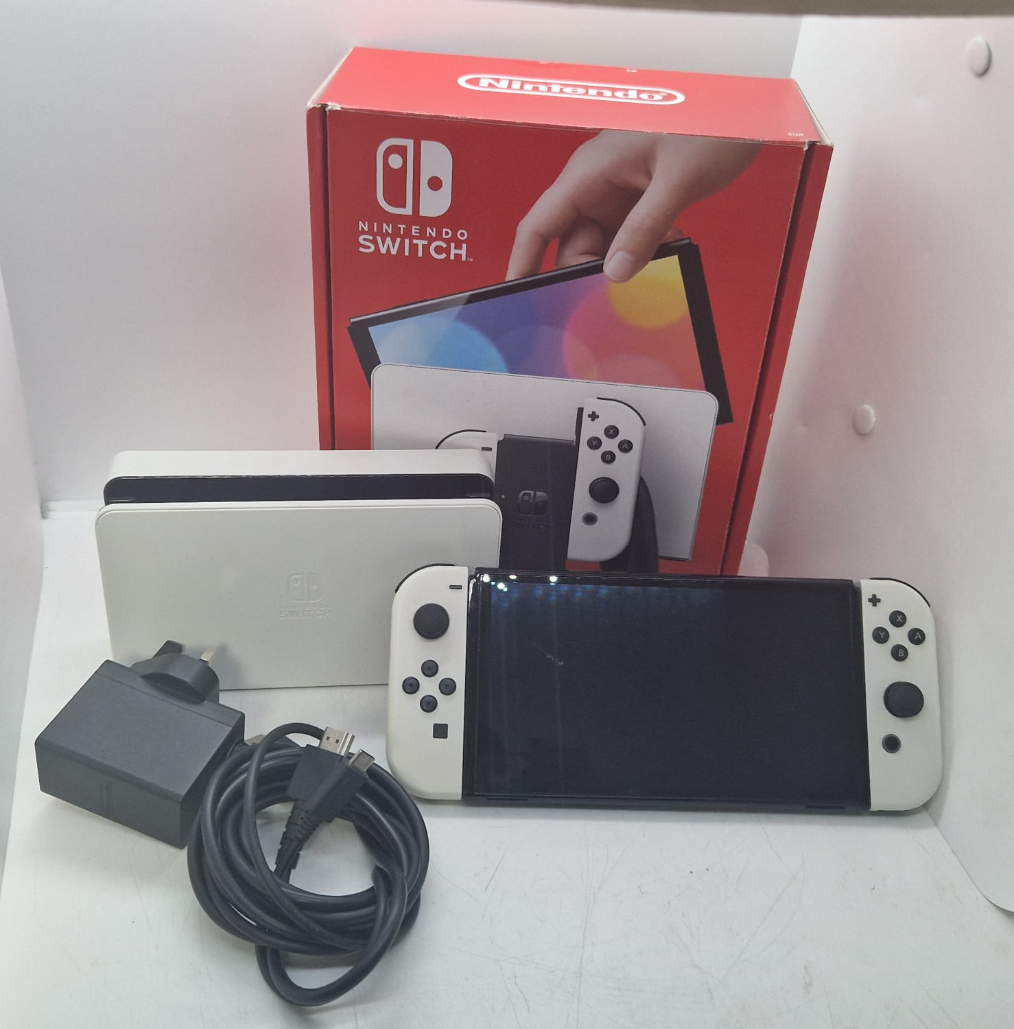 Nintendo Switch OLED Model HEG-001 Handheld Console - 64GB - White With A Box