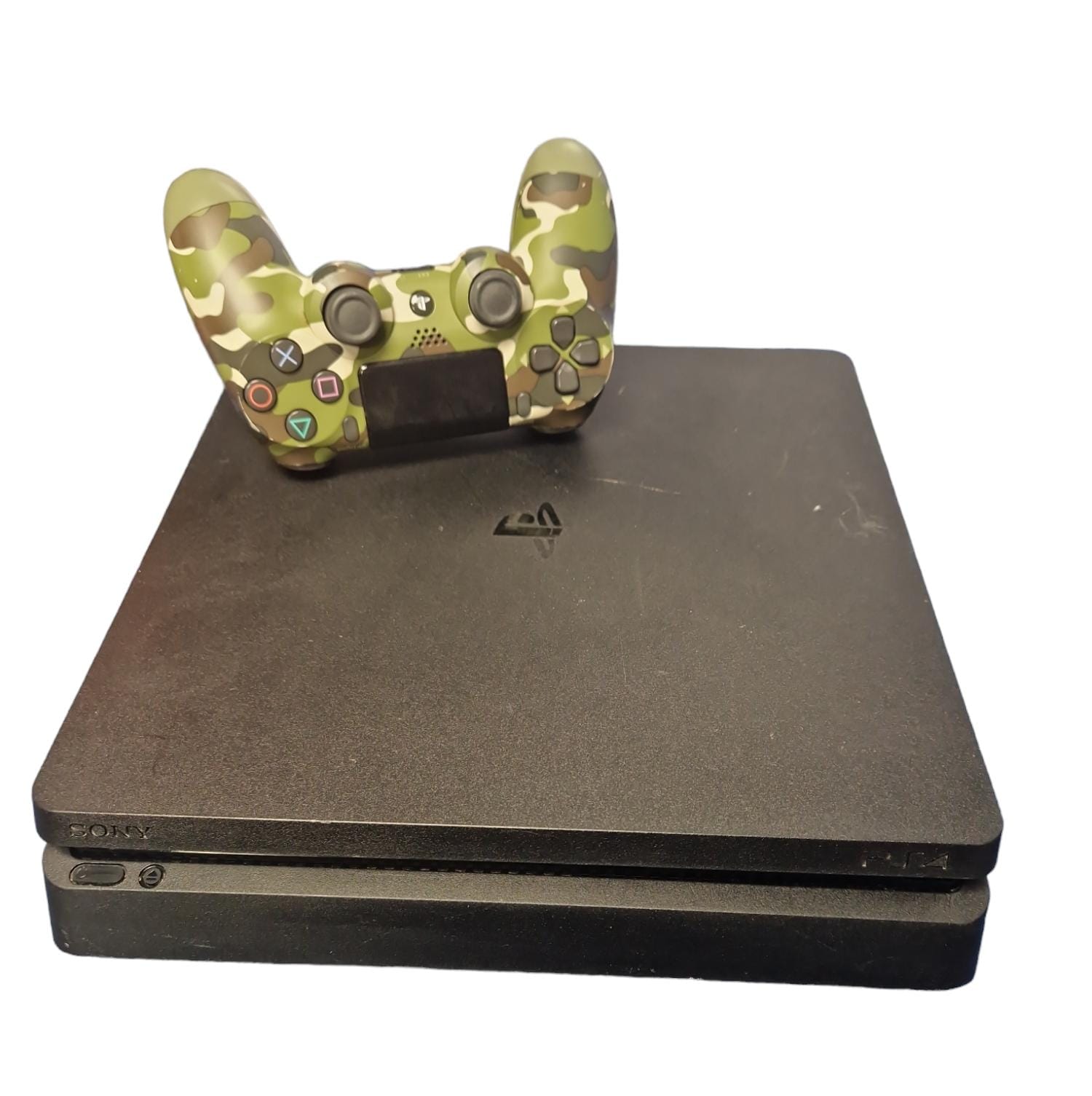 Playstation 4 Slim, with Green camo controller 